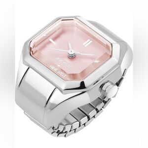 NWT: Nine West Pink Dial Silver Ring Watch